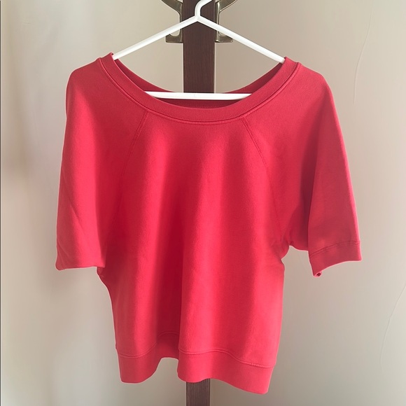 Bright Pink Short-Sleeve Sweatshirt by Nili Lotan - Picture 1 of 9